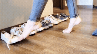 World Goddess aka worldgoddess OnlyFans - Good sneaker slave All lined up the way I like them But which pair will be on my cute sexy sweat
