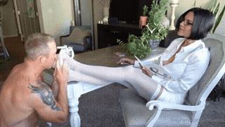 World Goddess aka worldgoddess OnlyFans - I have a real job office bitch your job is to rub my feet while I work 