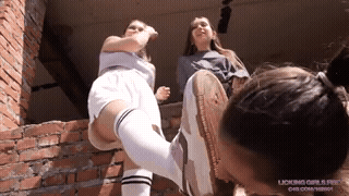 Licking Girls Feet - ALISA and NICOLE - Taste our feet after playing football - Video preview